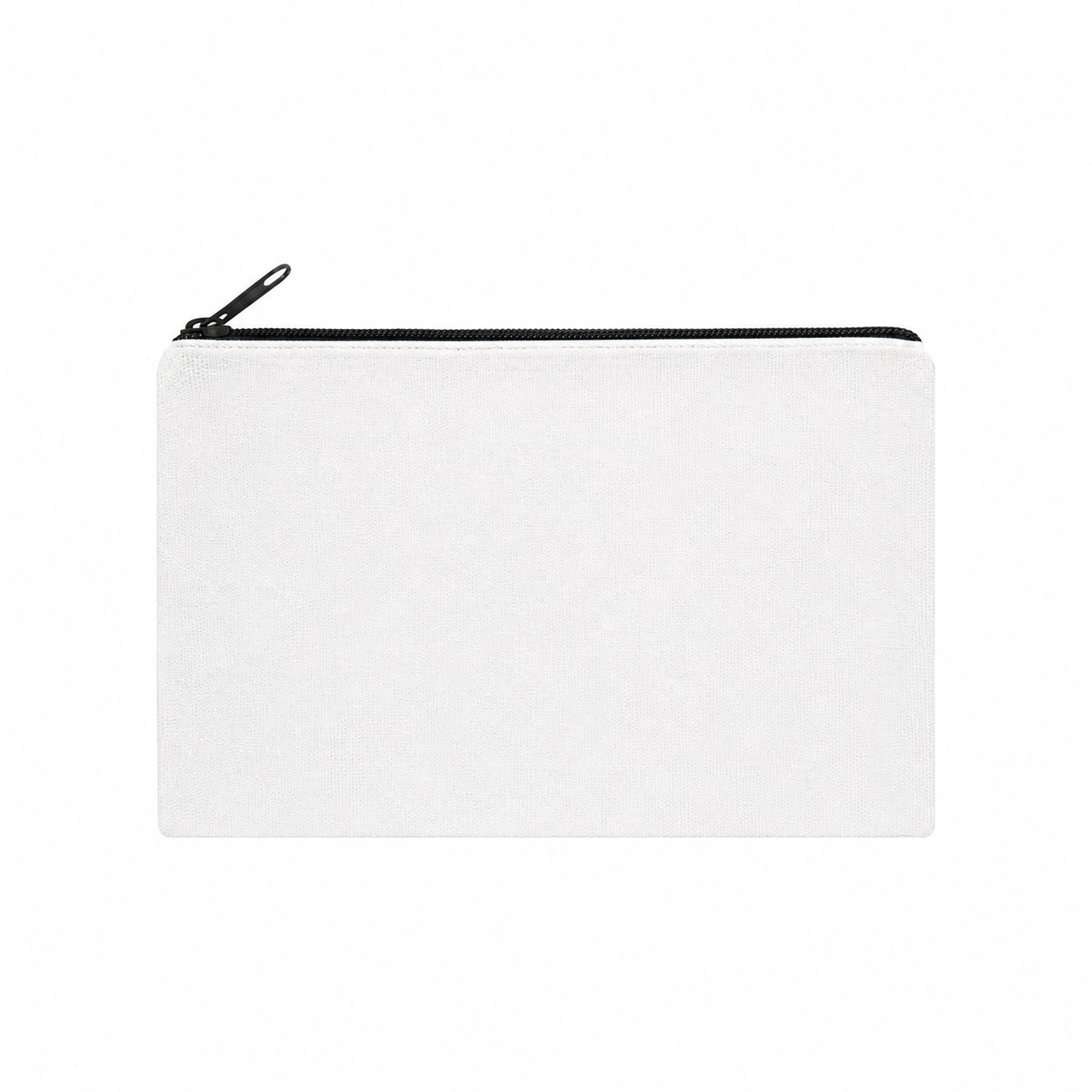 8.5-Inch Zippered Canvas Makeup Bag — White