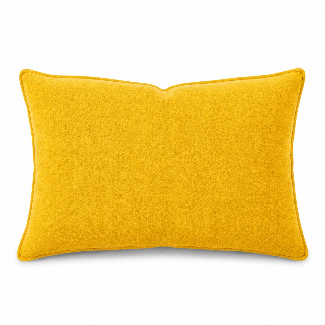 Zippered Plush Lumbar Pillow With Insert — Yellow