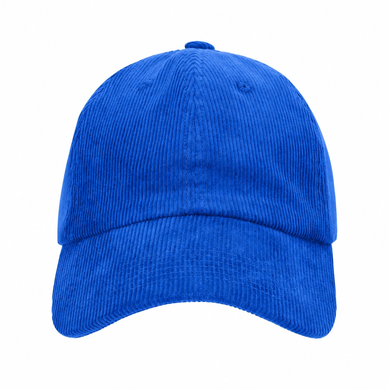 Corduroy Six Panel Crown Cap — Blue