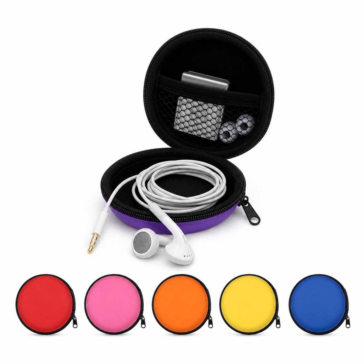 Compact Round ABS Earphone Case