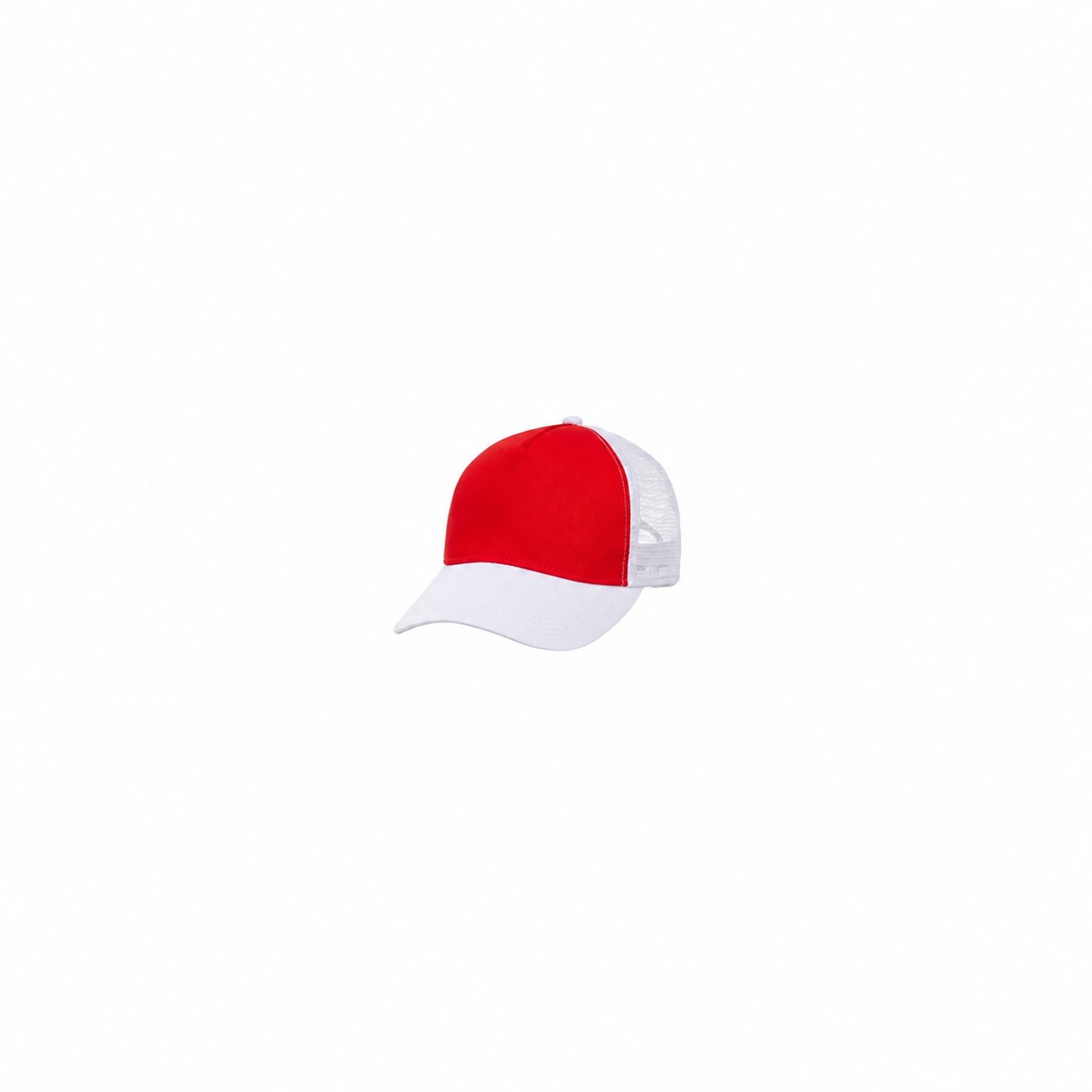 Structured Five Panel Trucker Cap — Red/White