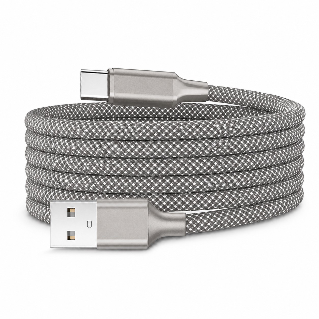 Self Winding Charging Cable — Nickel Silver