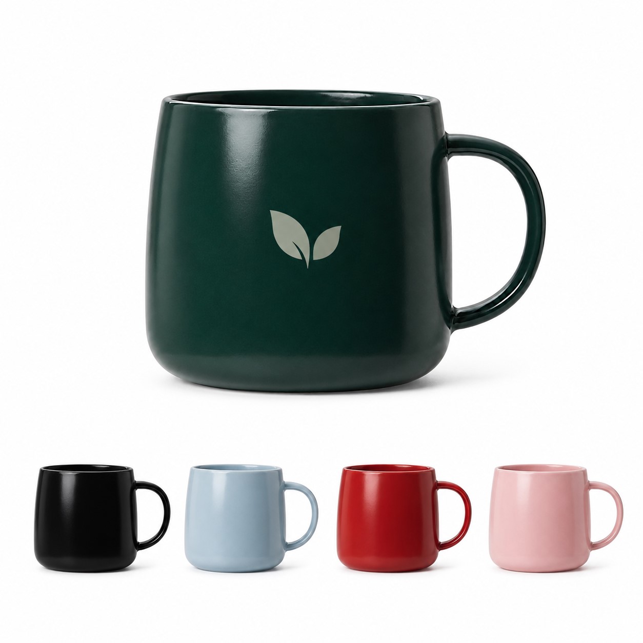 Wide Handle Glossy Ceramic Mug