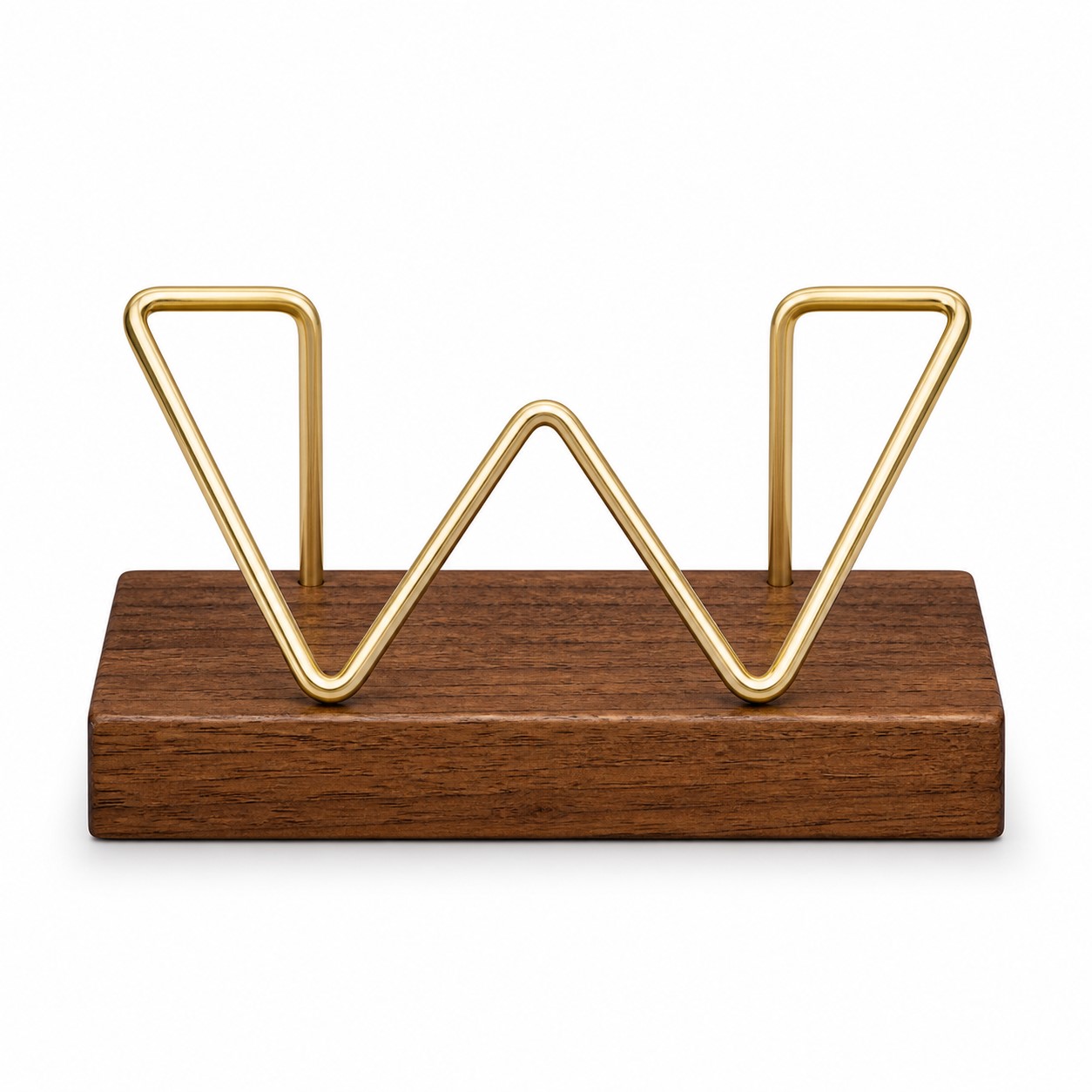 Black Walnut Brass Business Card Holder — view 2