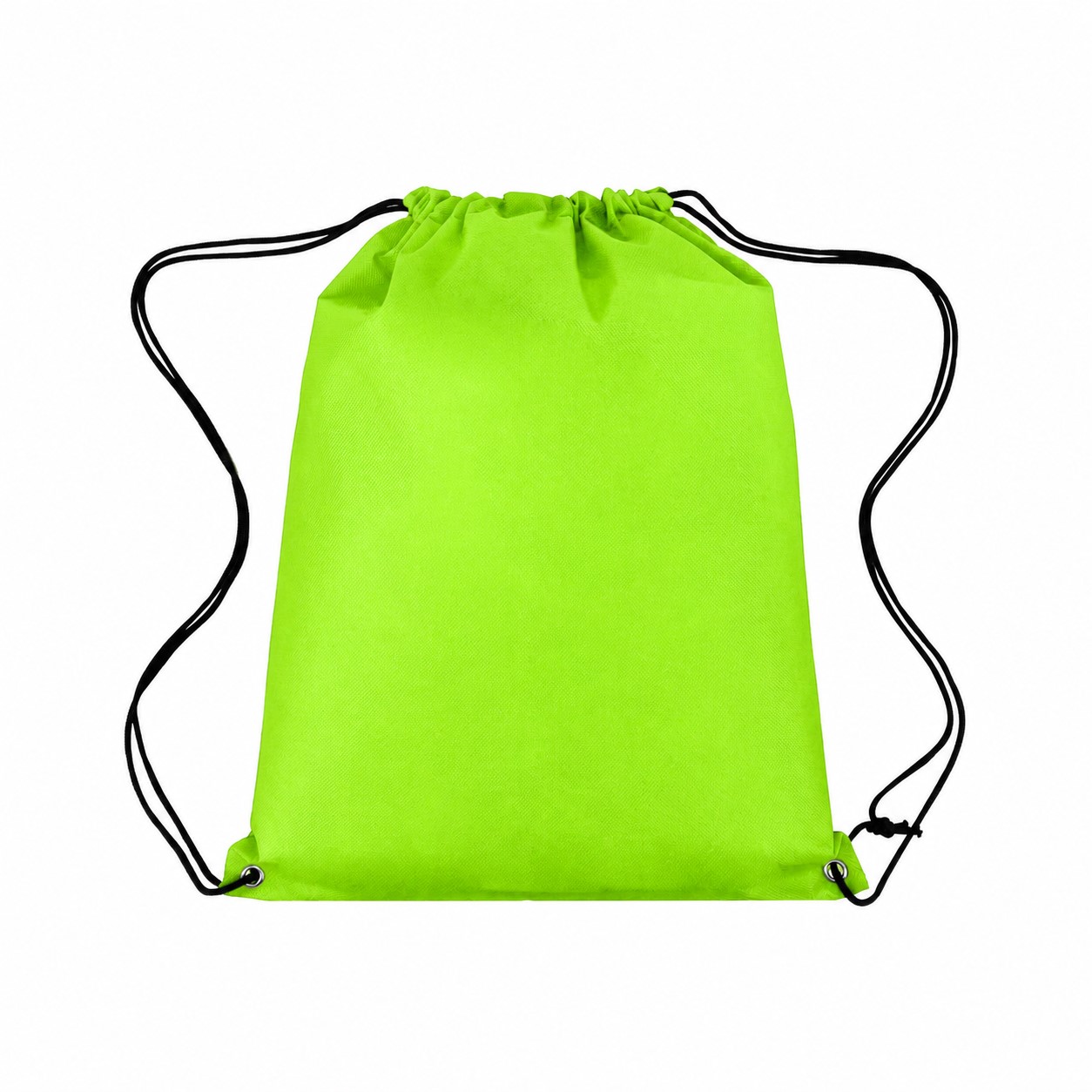 80GSM Non-Woven Metal Grommets Drawstring Bag — Lime Green