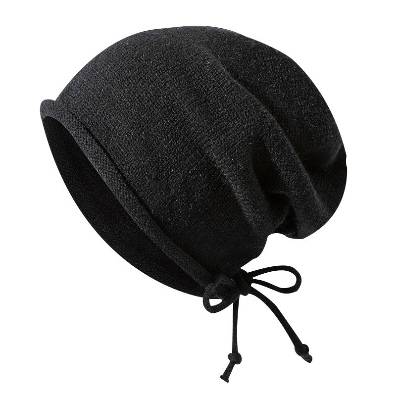 Drawstring Polyester Slouch Beanie — view 2