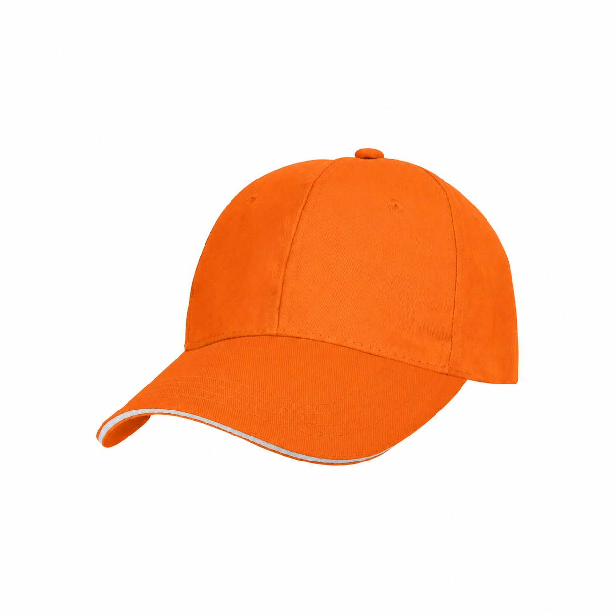Cotton Twill Front Cap with Ventilation Eyelets — Orange