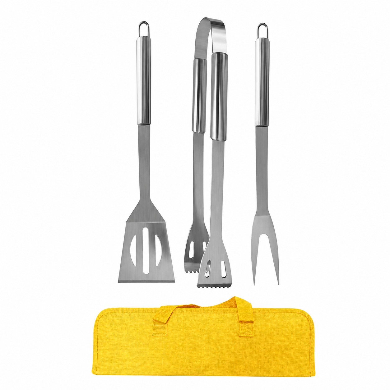 Three Piece Stainless Grill Set — Yellow