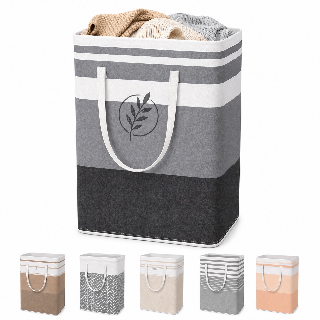 Collapsible Cotton Linen Laundry Basket