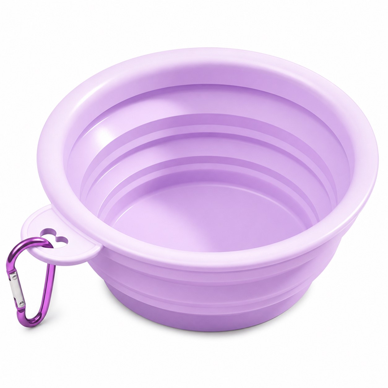 Collapsible Polypropylene Pet Bowl With Carabiner — view 2