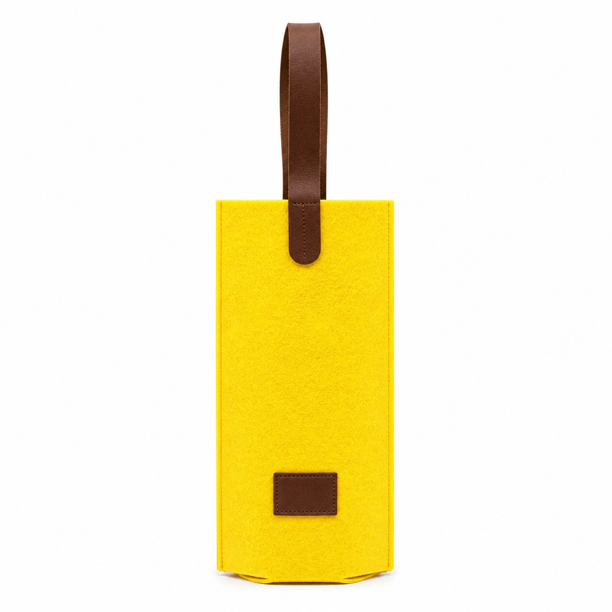 Felt Single Bottle Wine Tote With PU Handles — view 2
