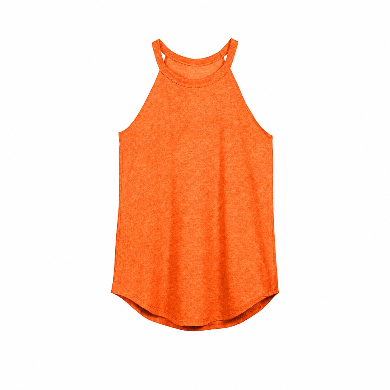 Ladies High Neck Tri Blend Tank Top — Orange