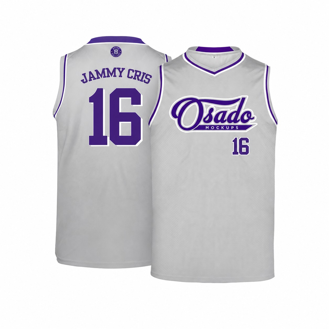Polyester Basketball Team Jersey — Silver