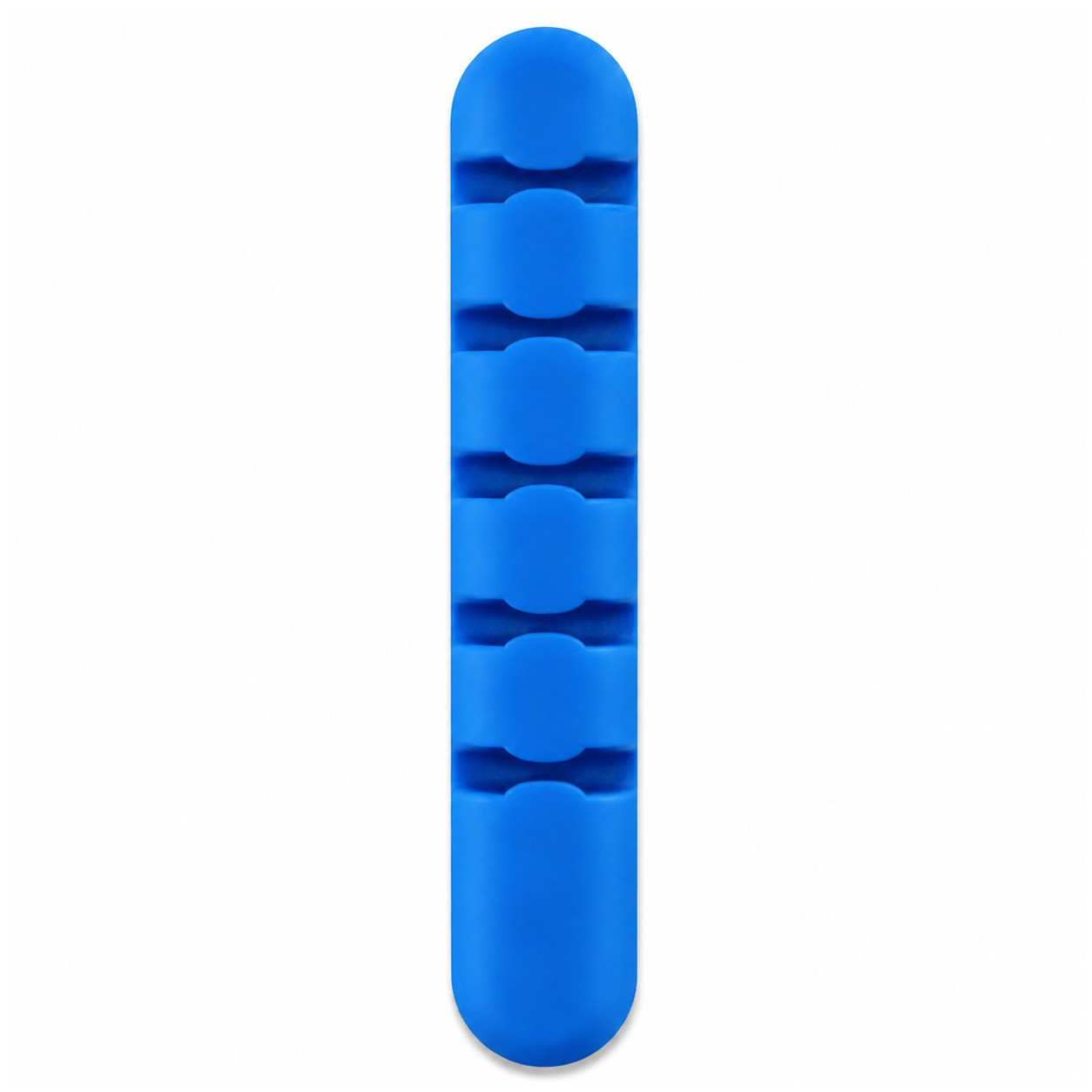 Five Slot Silicone Cable Organizer — Blue
