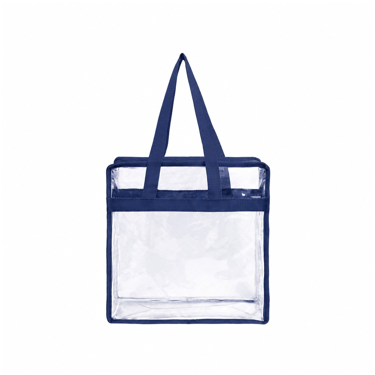 Stadium Clear Zipper Tote Bag — Navy Blue