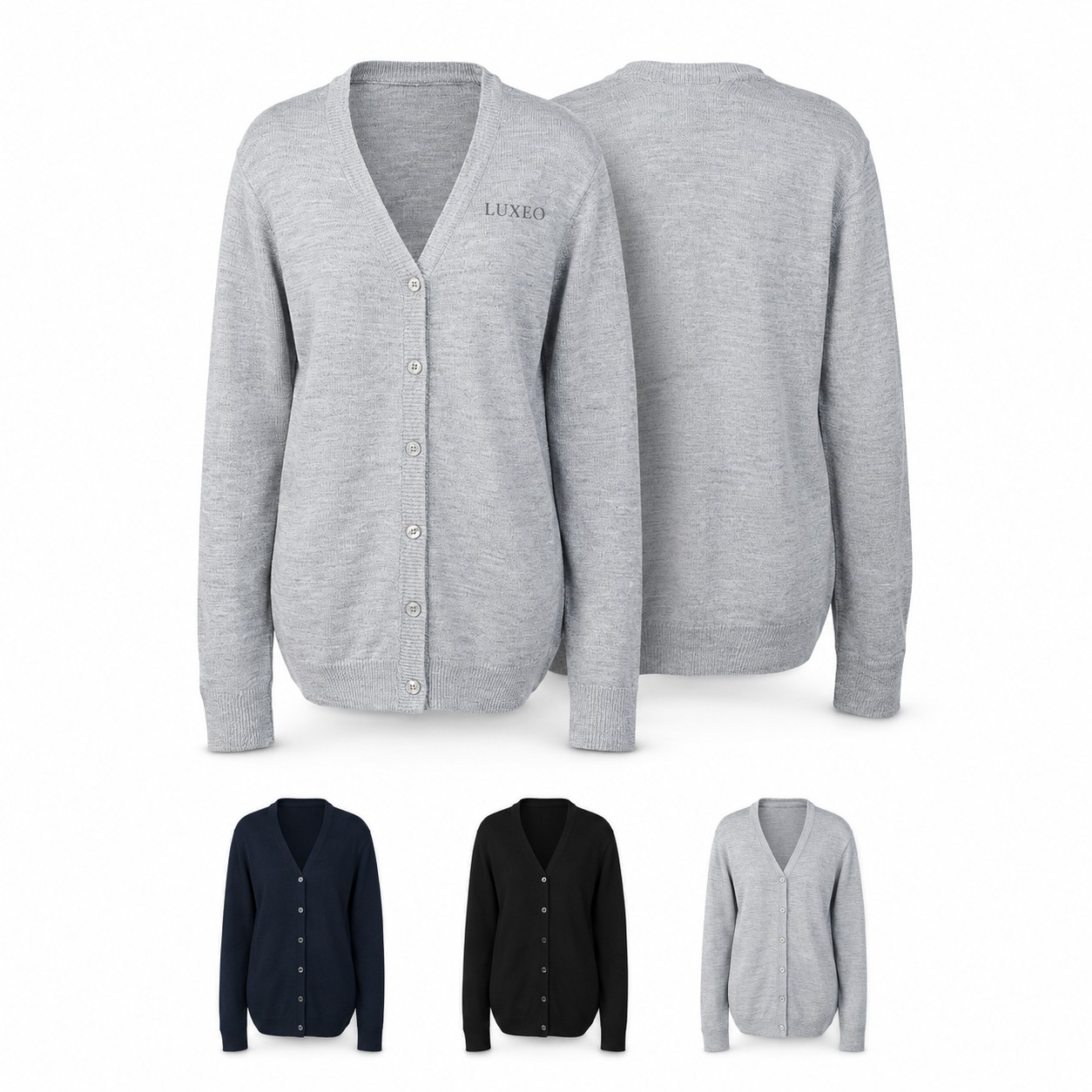 Women's Fine-Gauge Acrylic V-Neck Button Cardigan