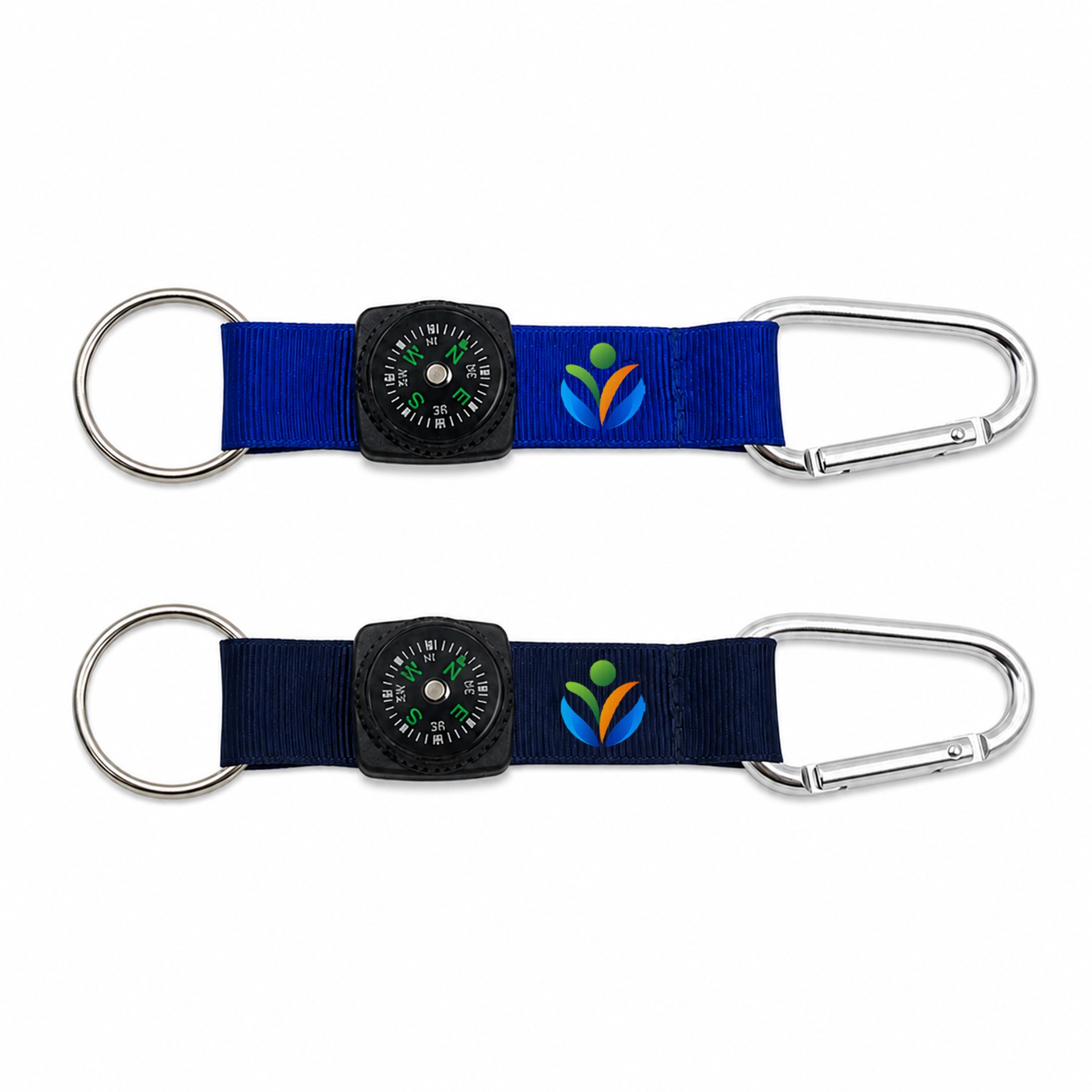 Compass Webbing Keychain With Aluminum Carabiner — view 1