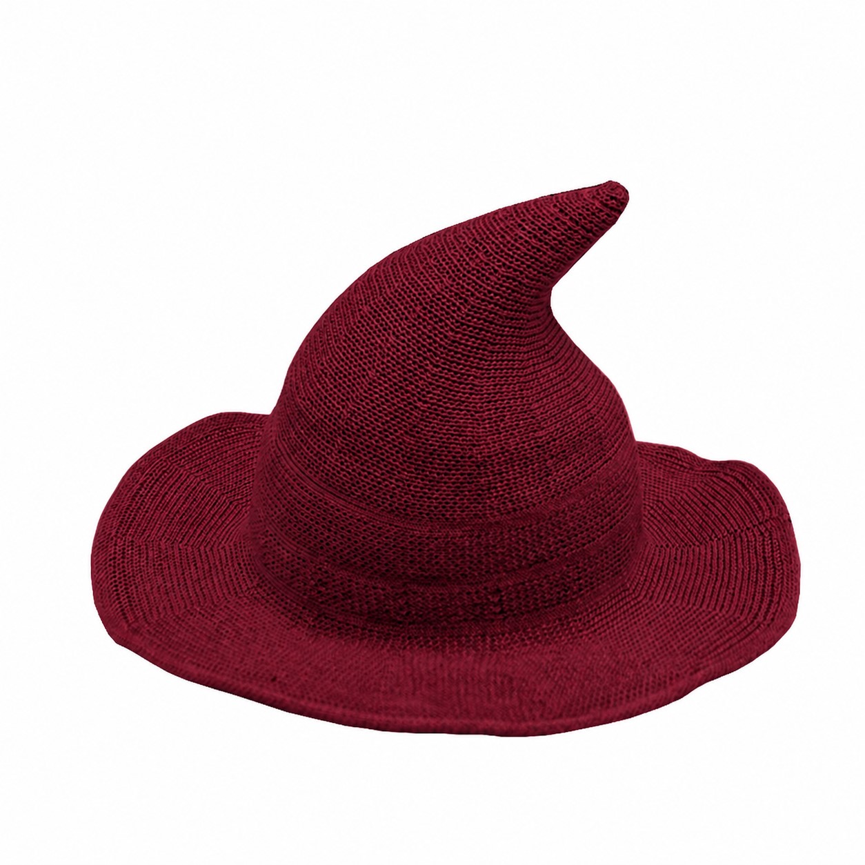 Foldable Polyester Wizard Costume Hat — Burgundy Red