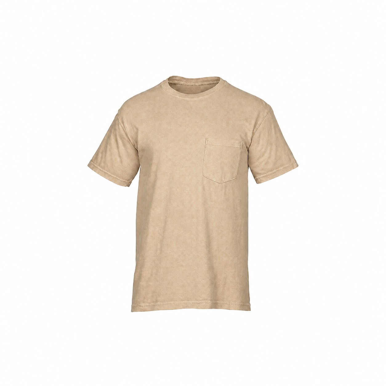 Garment Dyed Cotton Pocket Shirt — Tan Beige