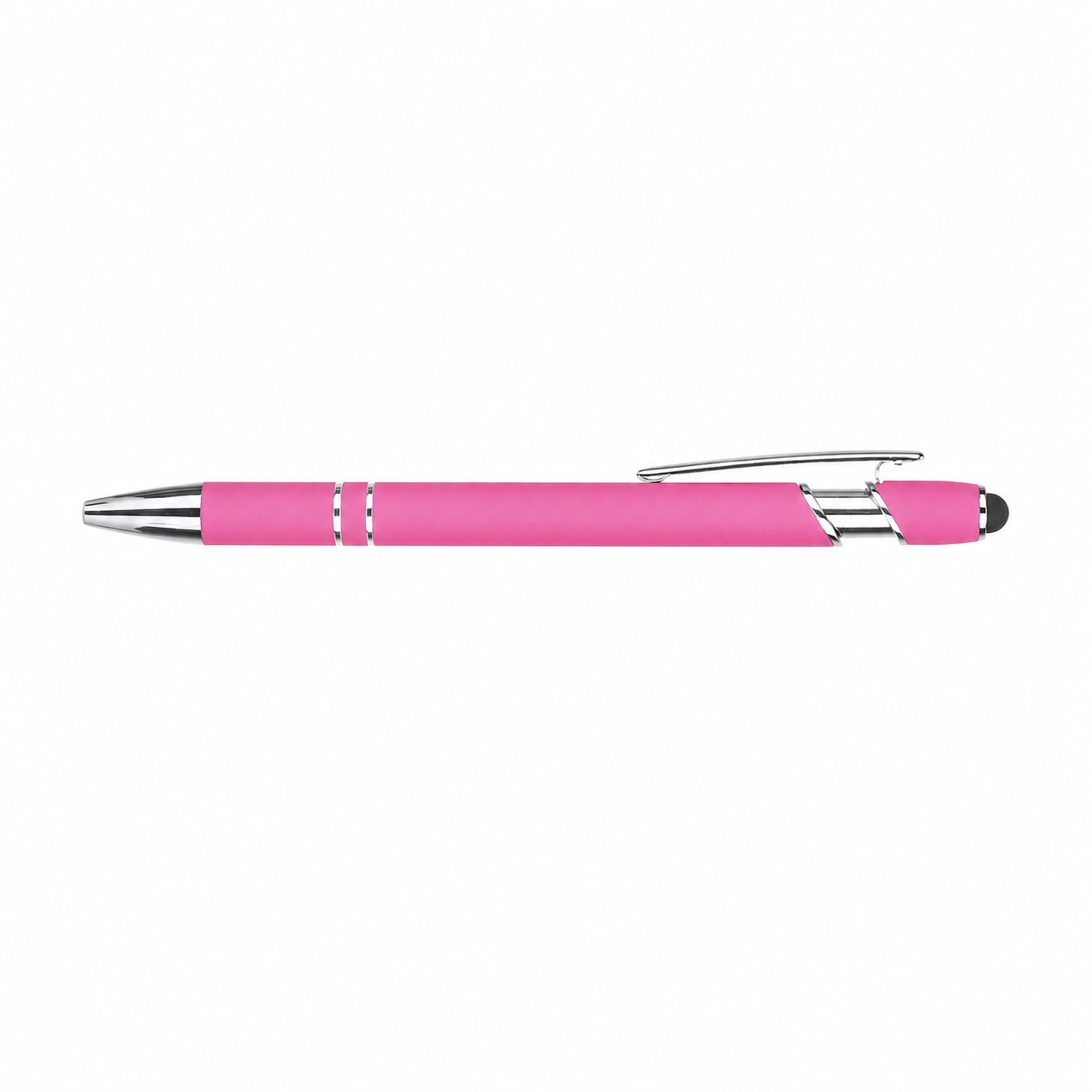 Soft Barrel Metal Stylus Ballpoint Pen — Pink