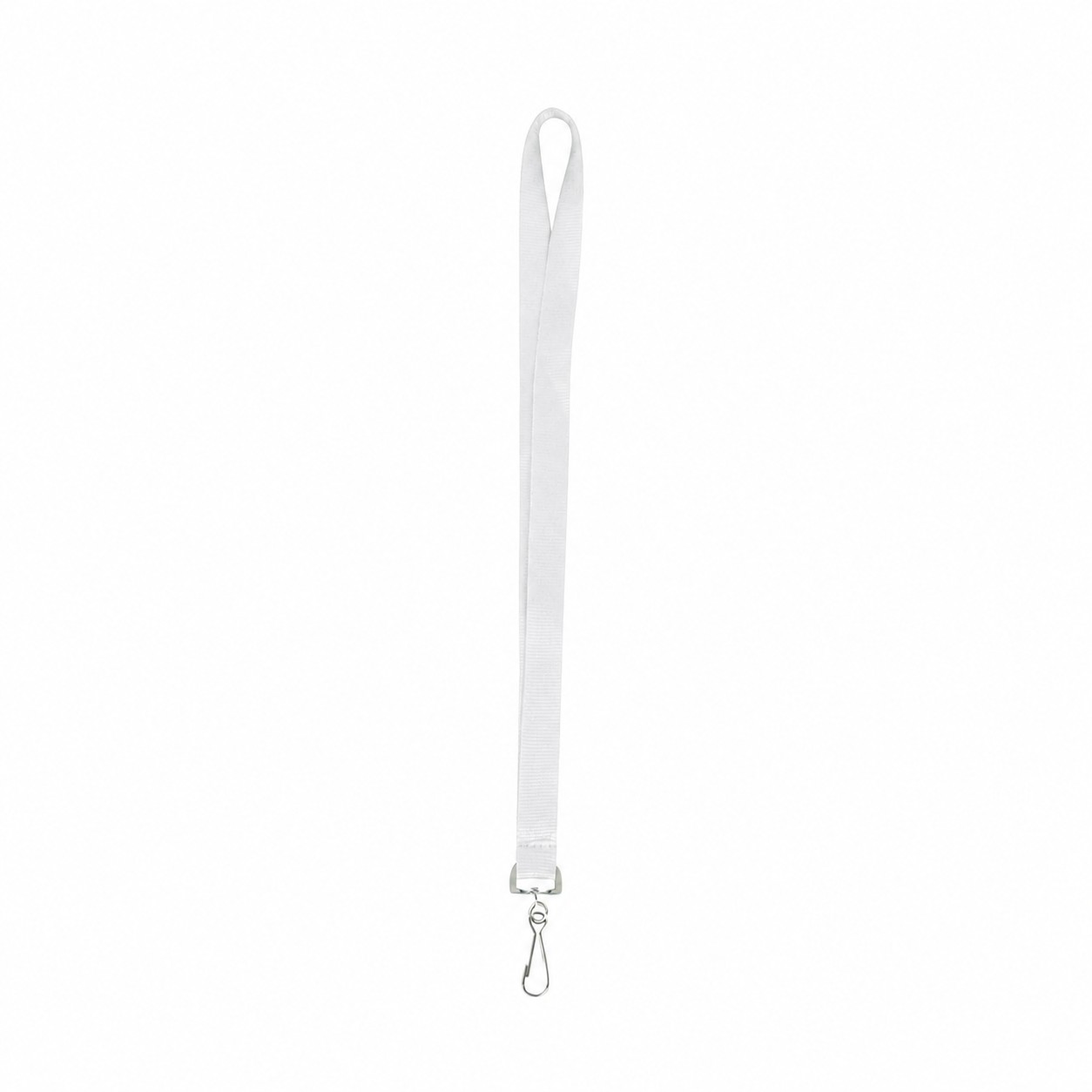 Textured Polyester Badge Lanyard — White