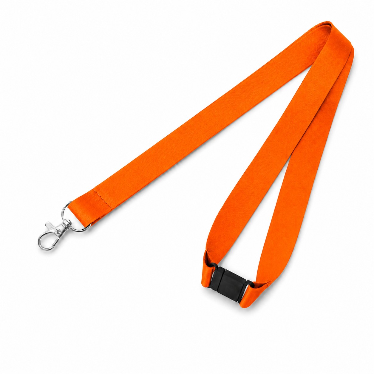 Polyester Breakaway Lobster Clip Lanyard — Orange