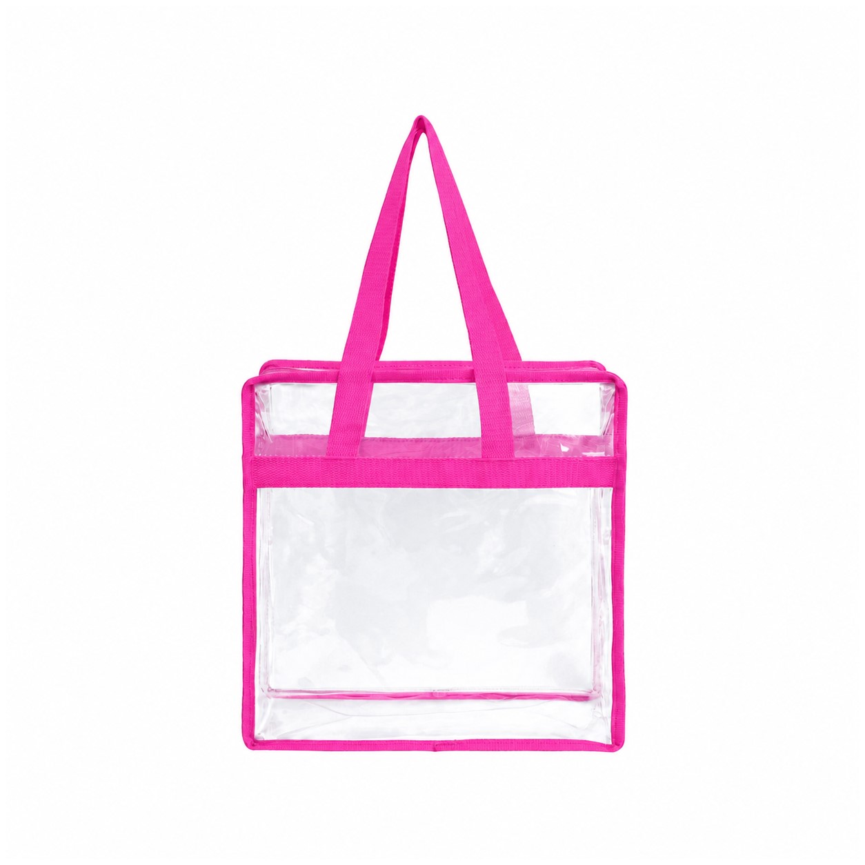 Stadium Clear Zipper Tote Bag — Fuchsia Pink