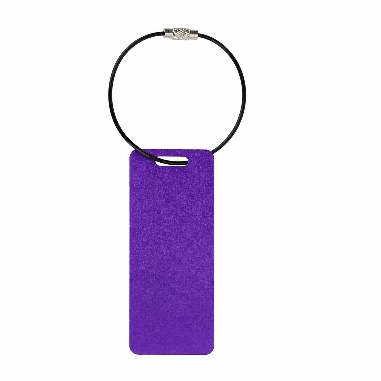 Slim Aluminum Travel Tag With Cable — Purple