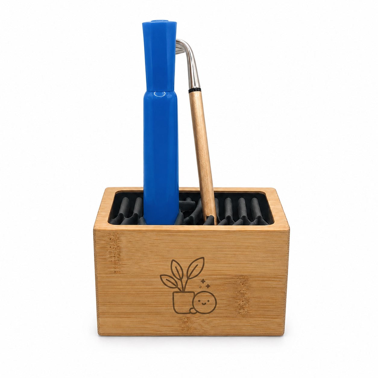 Natural Wood Pen And Pencil Organizer
