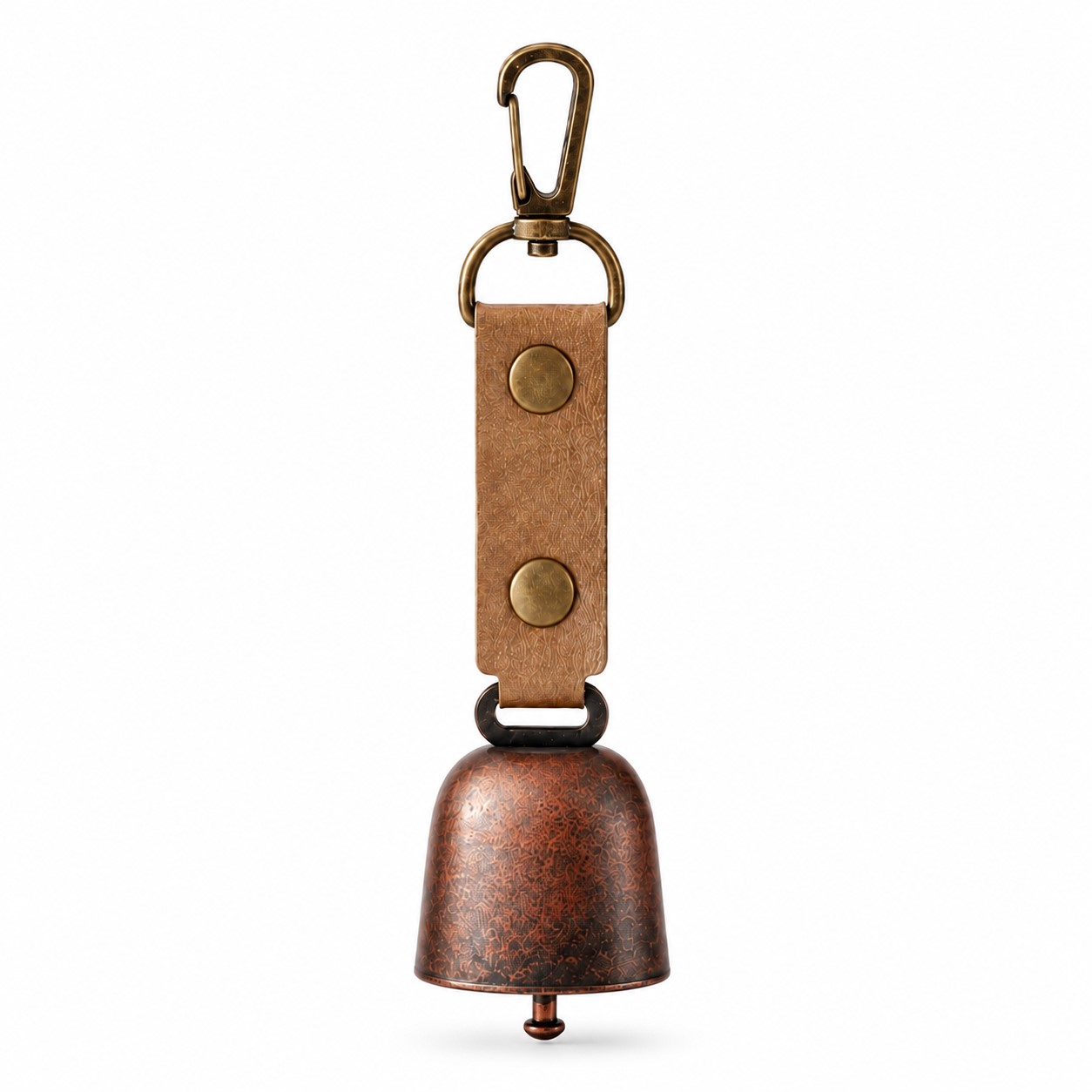 Leather Hiking Bear Bell With Magnetic Silencer — view 2