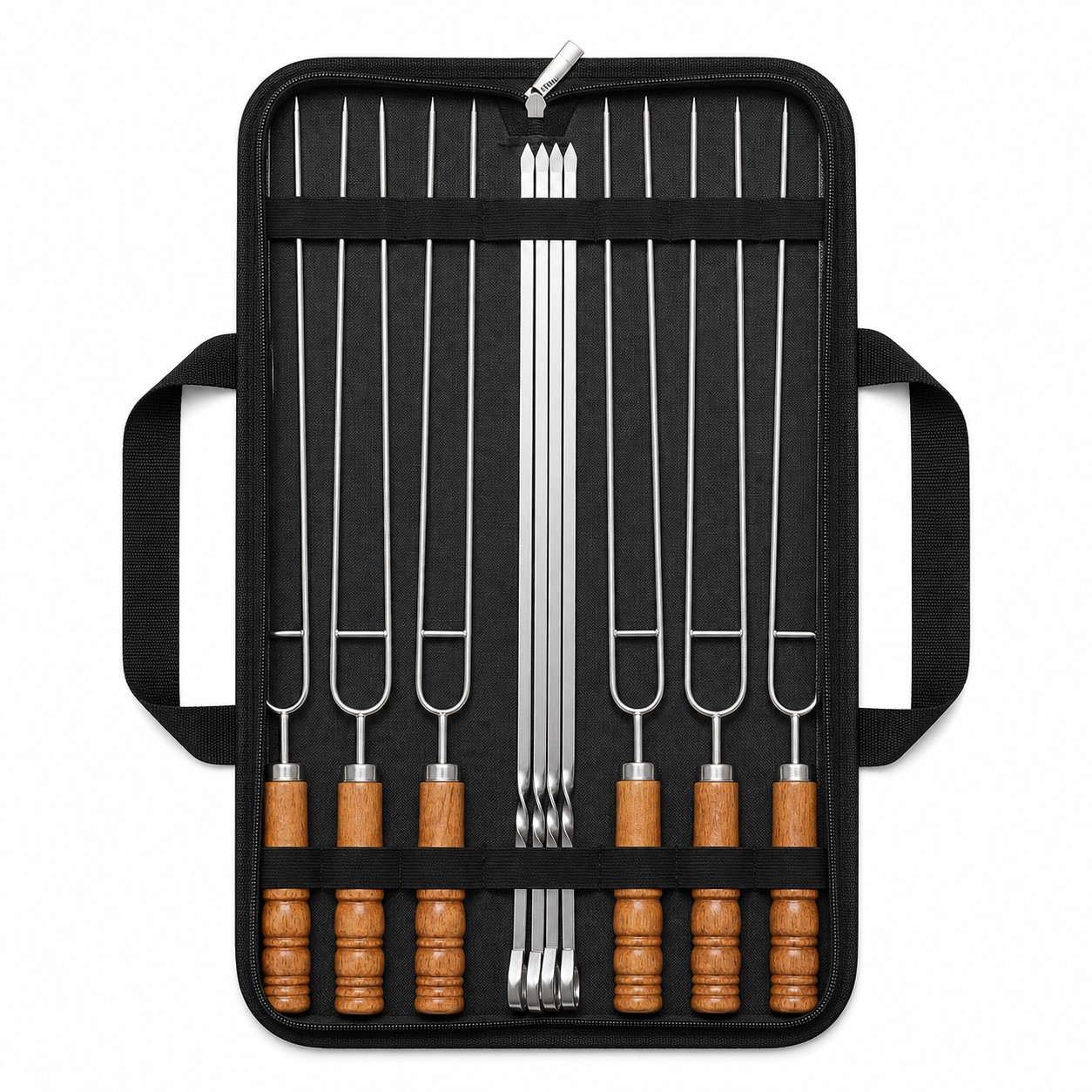 Ten Piece Stainless Steel Grill Skewer Set — view 2