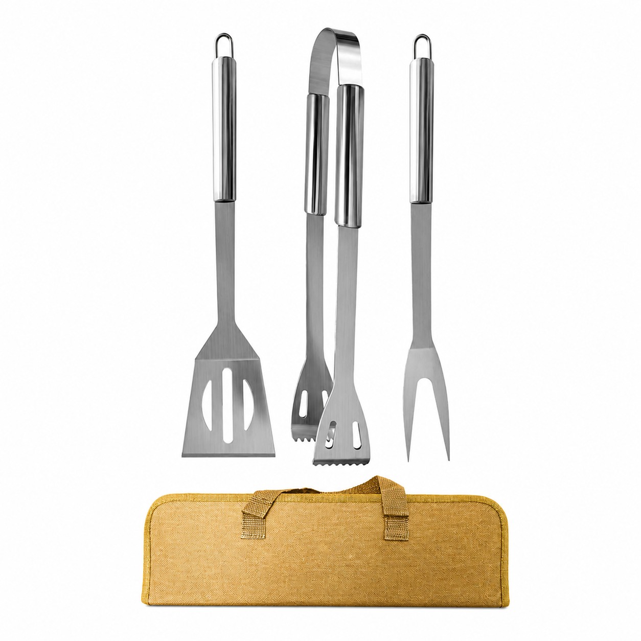Three Piece Stainless Grill Set — Gold