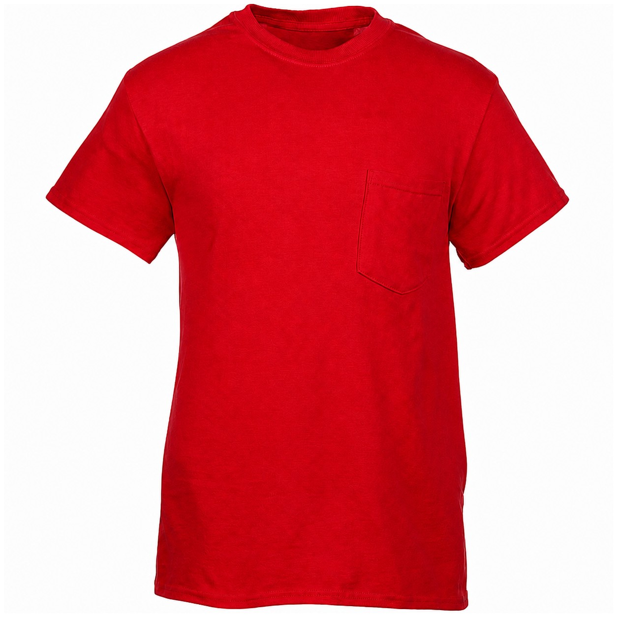 Heavy Cotton Pocket Uniform Tee — Red