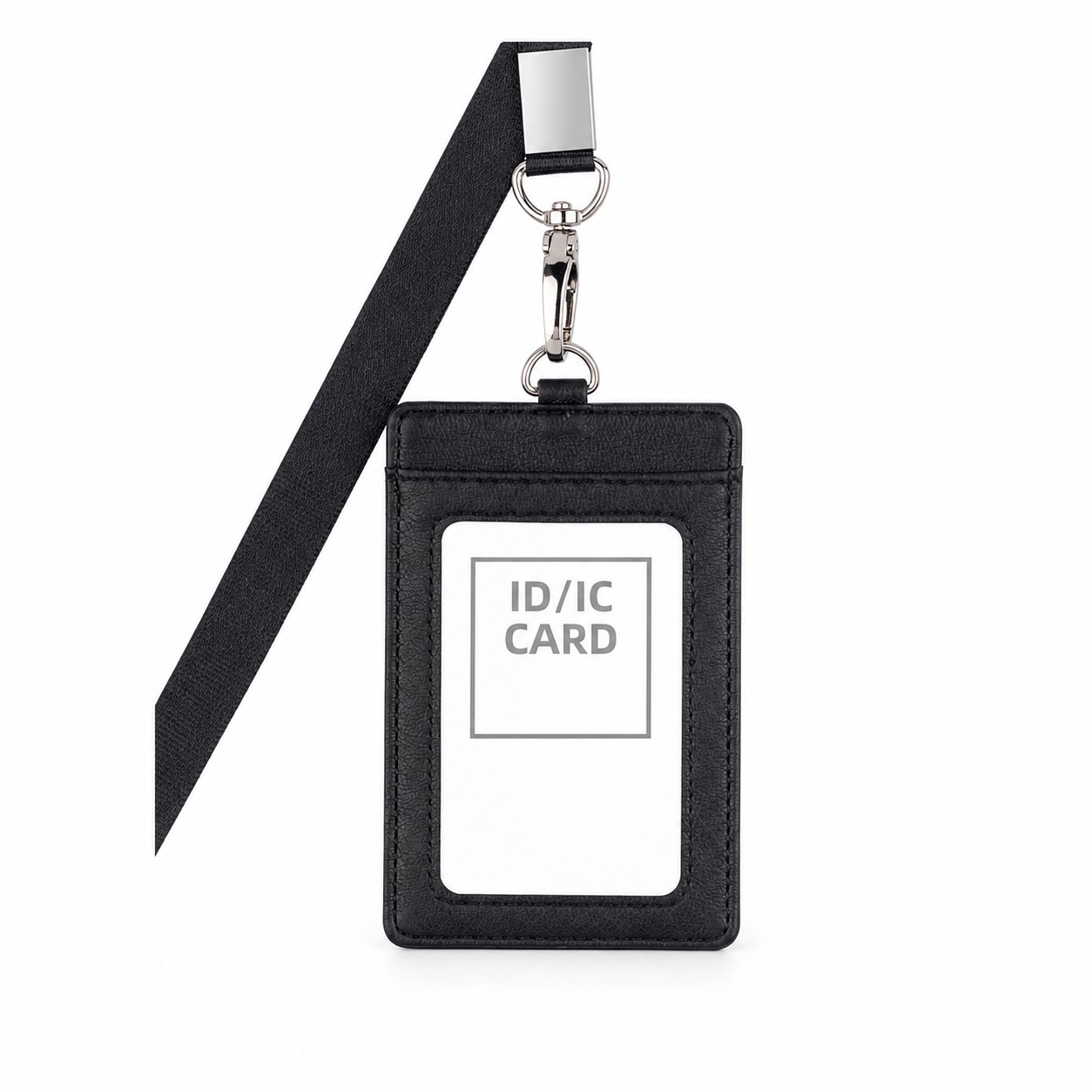 PU Leather Badge Holder With Detachable Lanyard — view 2