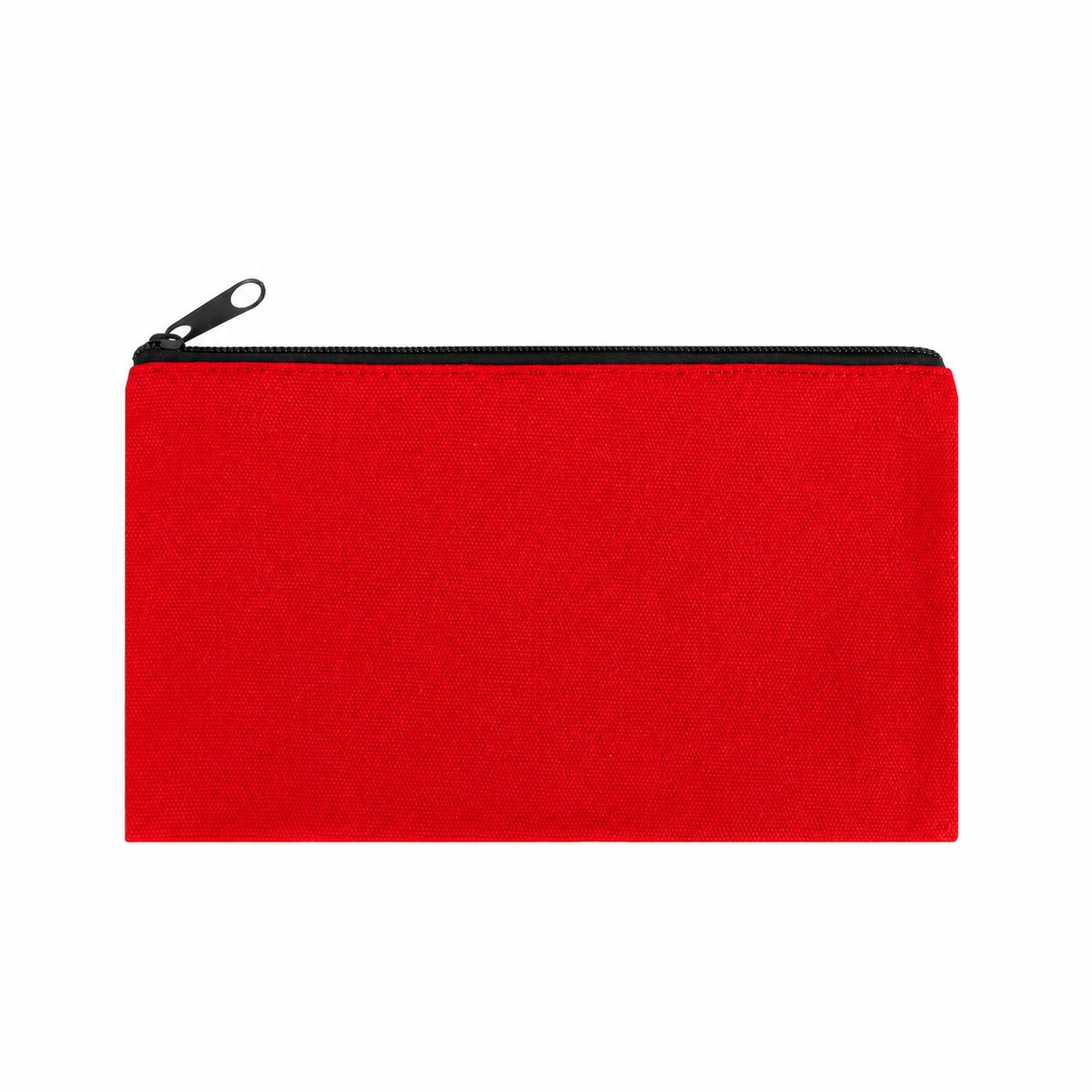 Zippered Storage Canvas Makeup Bag — Red