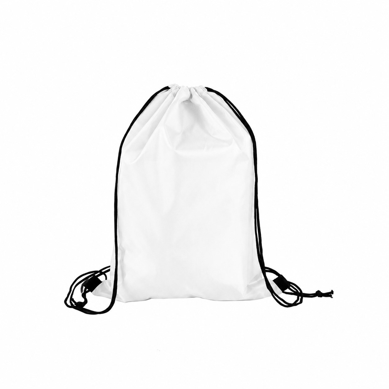 210D Polyester Drawcord Closure Drawstring Bag — White