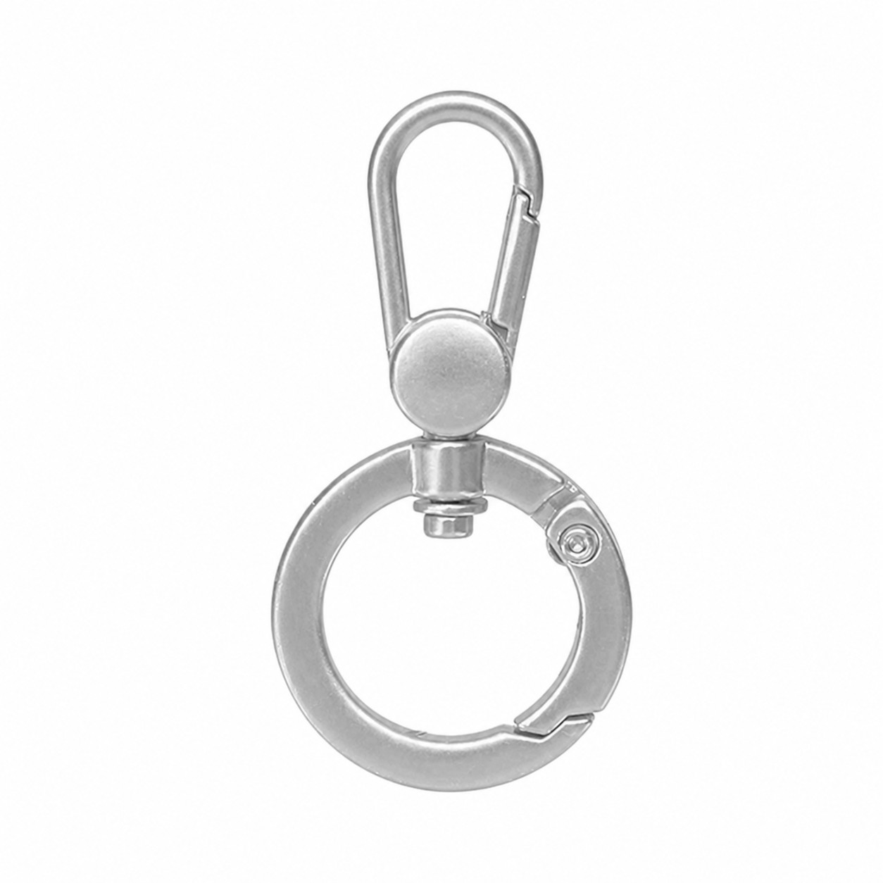 Swivel Clip Metal Key Ring — Silver