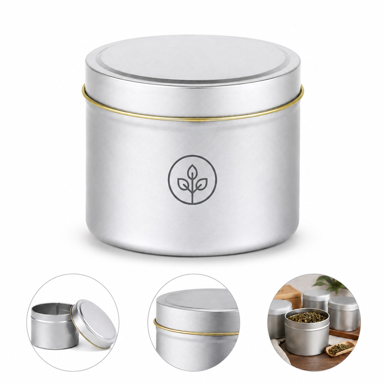 Round Metal Storage Tin With Fitted Lid