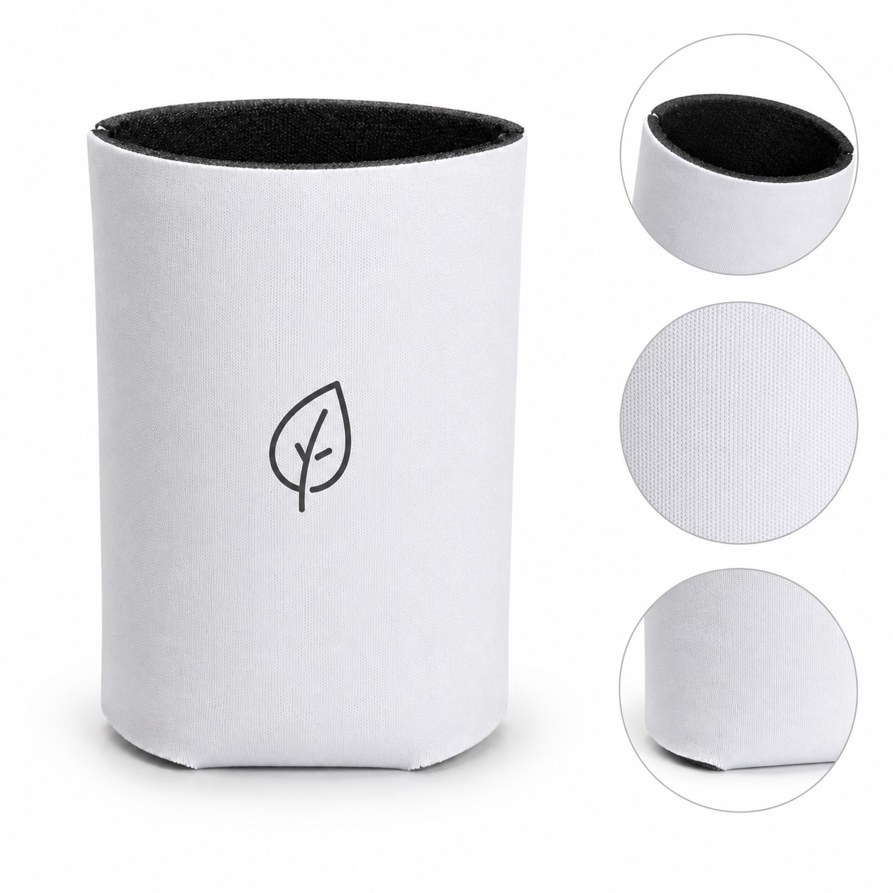 White Neoprene Beverage Can Sleeve