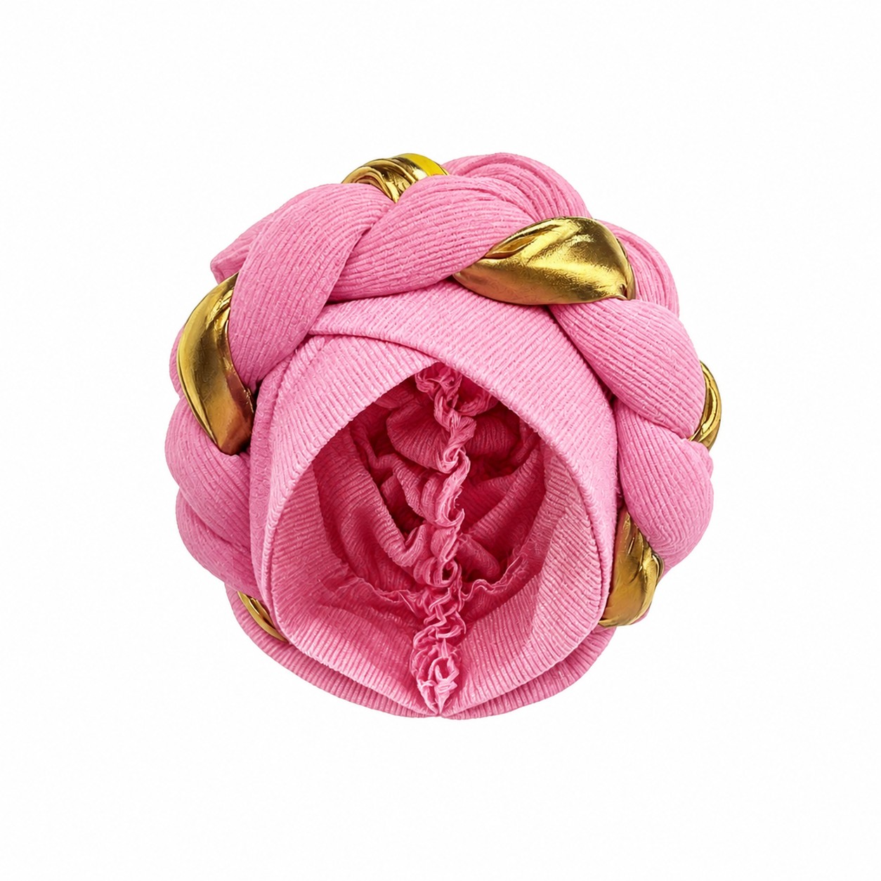 Cotton Color Block Turban Headwrap — Pink