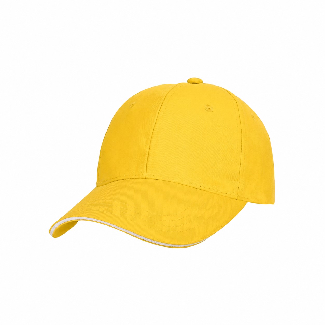 Cotton Twill Front Cap with Ventilation Eyelets — Yellow
