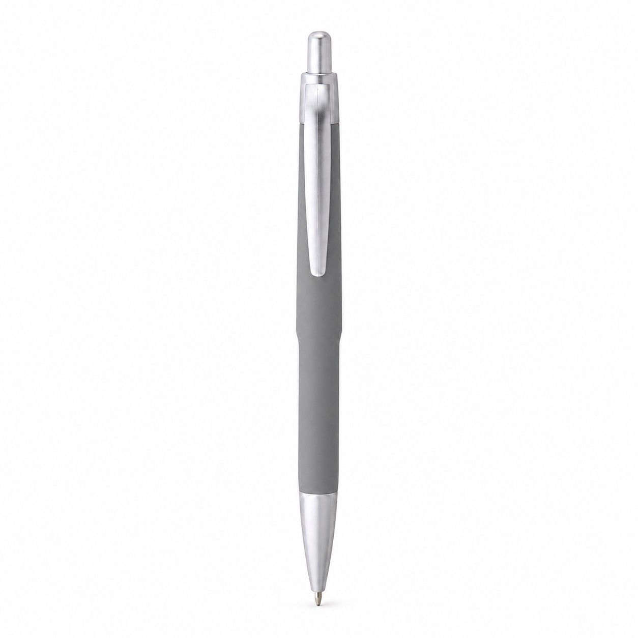 Plastic Metal Retractable Pen With Refills — Gray