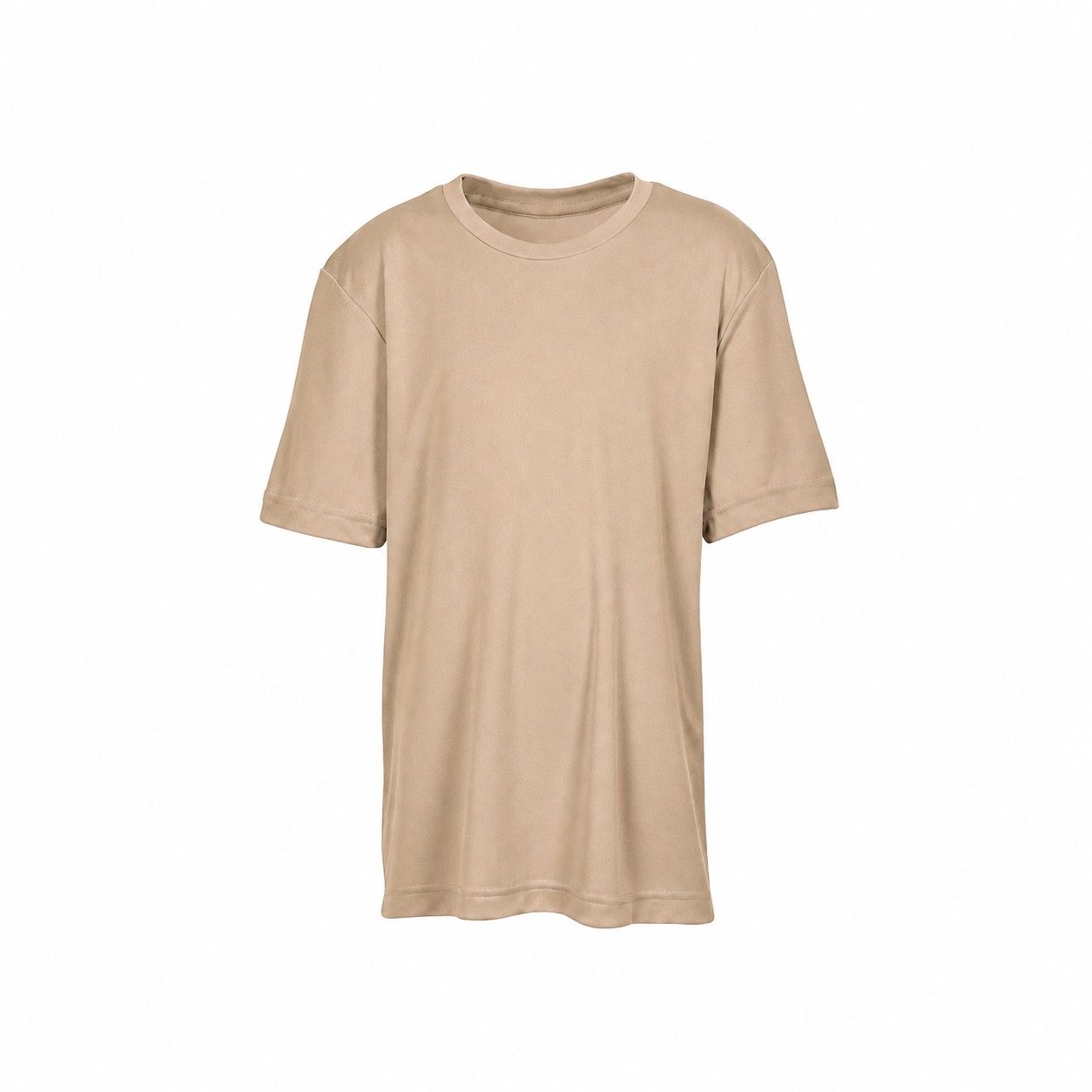Youth Polyester Performance T Shirt — Tan Beige