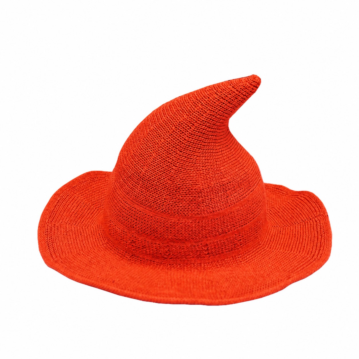 Foldable Polyester Wizard Costume Hat — Orange Red