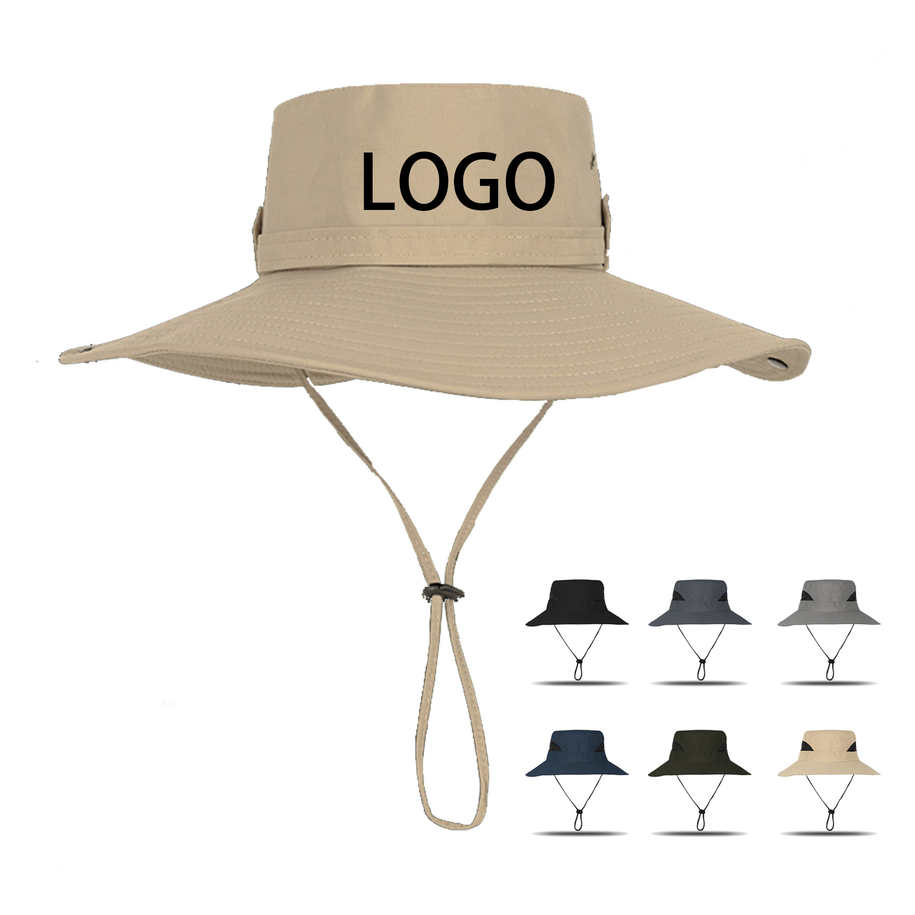 Nylon Wide Brim Bucket Hat