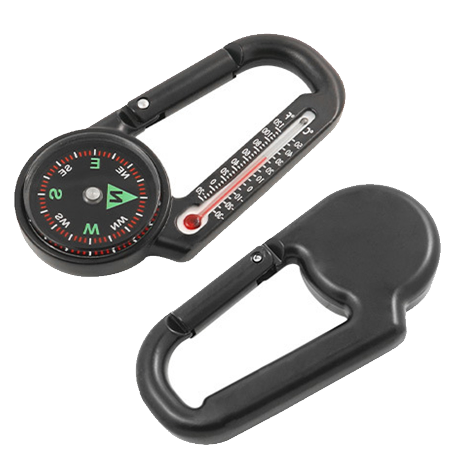 Clip On Compass Thermometer Keychain — view 2