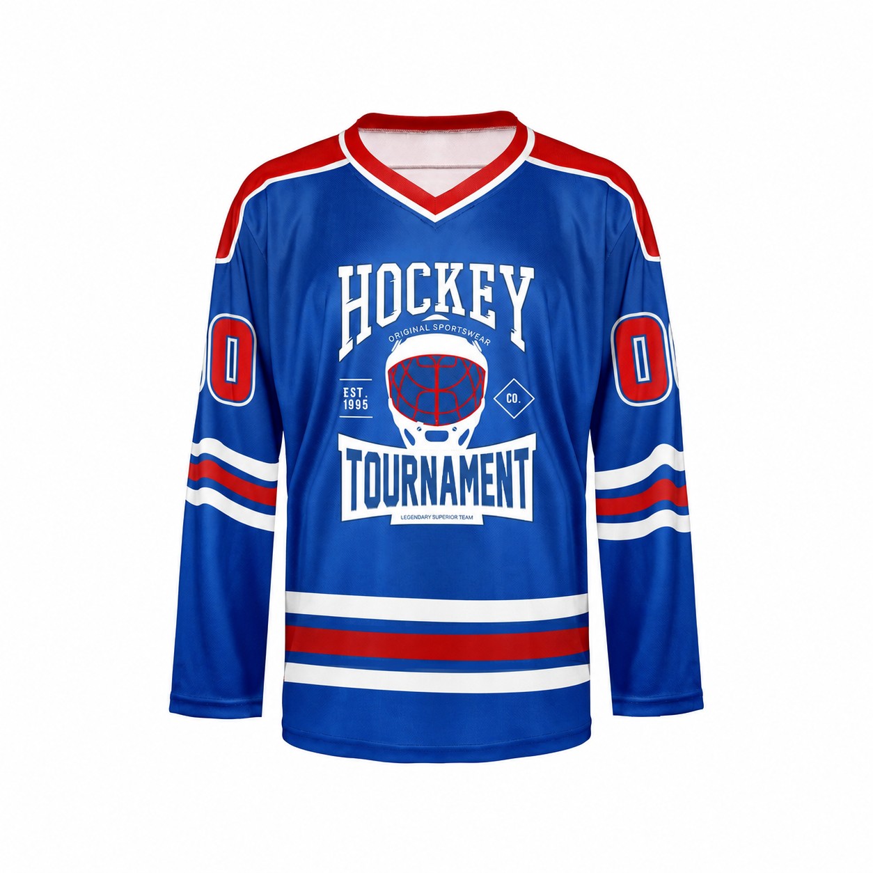 Mesh Polyester Ice Hockey Jersey — Blue