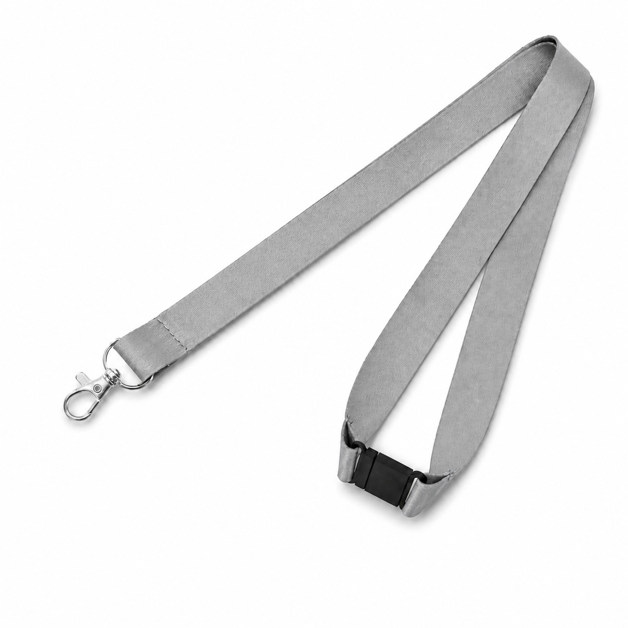 Polyester Breakaway Lobster Clip Lanyard — Gray