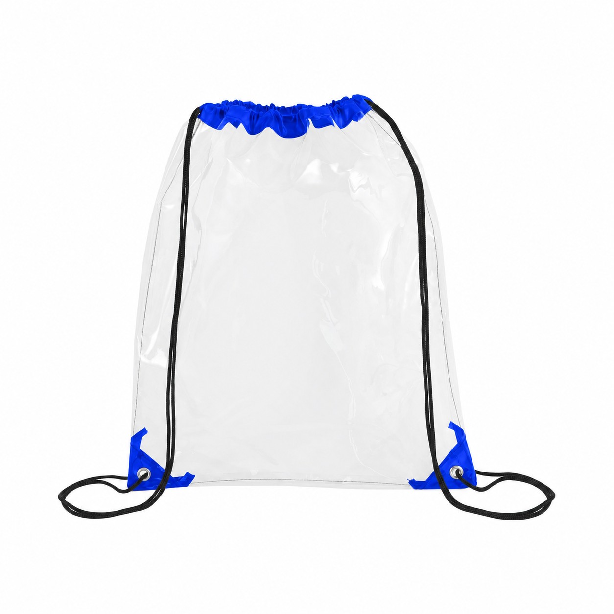 Metal Grommets PVC Drawstring Bag — Royal Blue
