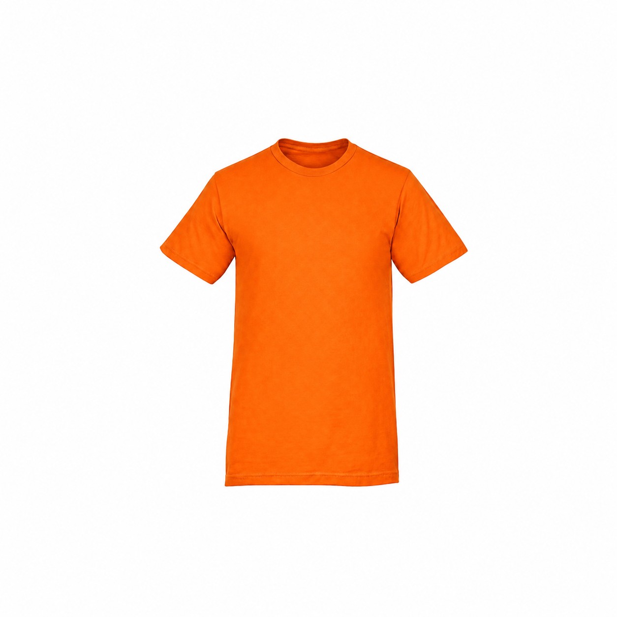 Fine Jersey Cotton Crewneck T Shirt — Orange